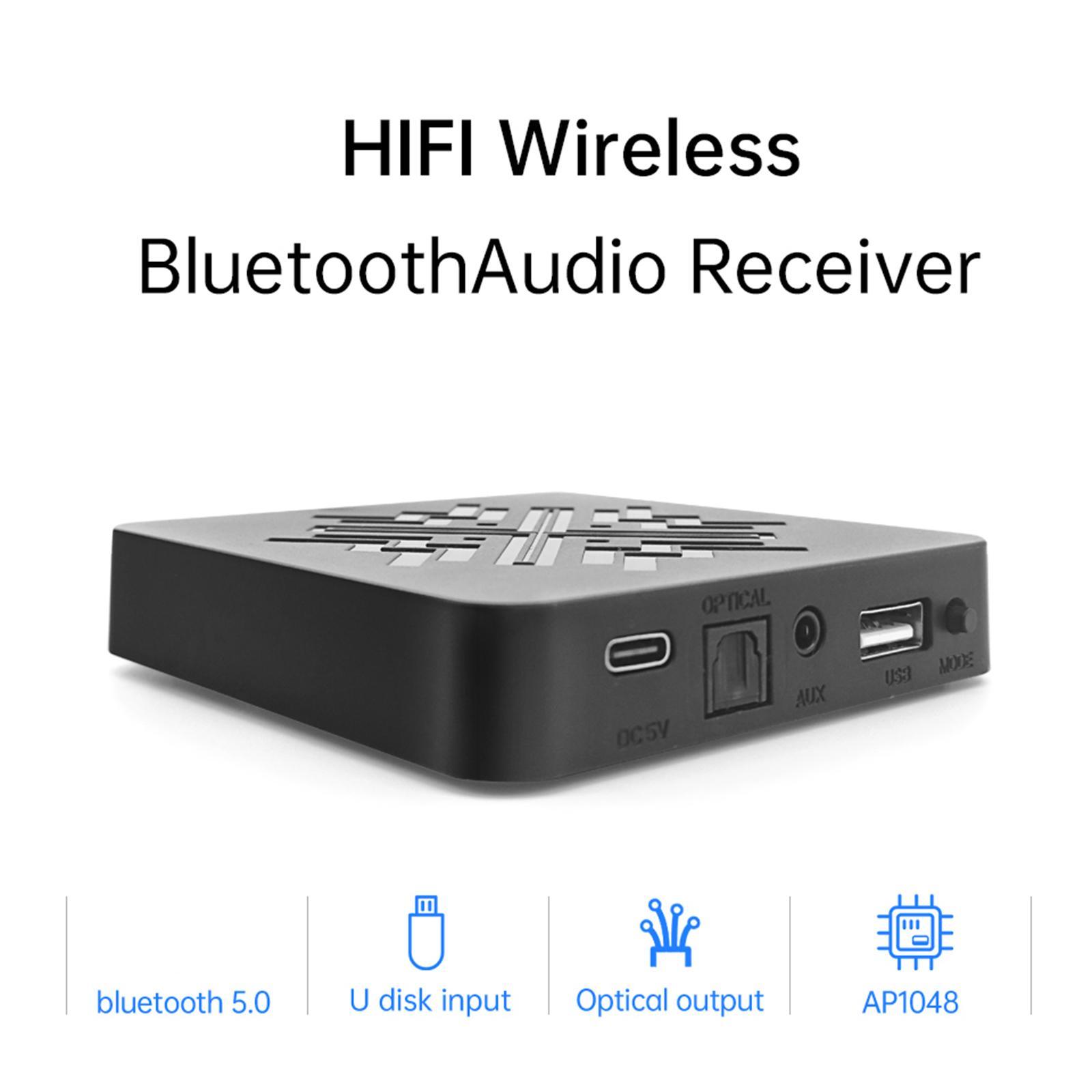 Digital Audio Receiver aptX Low Latency High Fidelity Bluetooth 5.0 Adapter U Disk Lossless Music Player for Android iOS System TV Car Pc