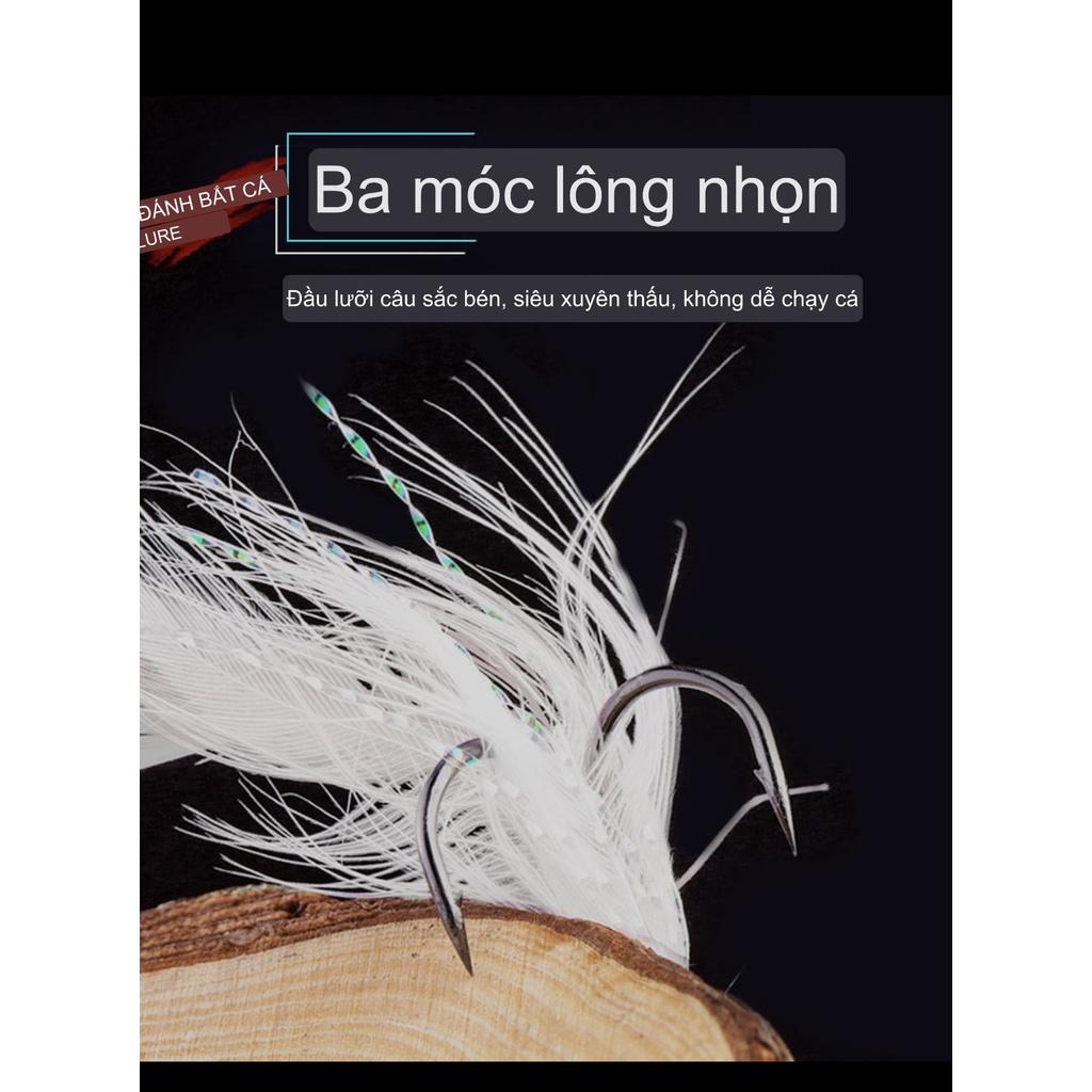 Mồi Câu Lure Titan 10g Mồi Thìa Lưỡi 3 Tiêu Có Lông Mồi Câu Cá Sắt Chất Lượng