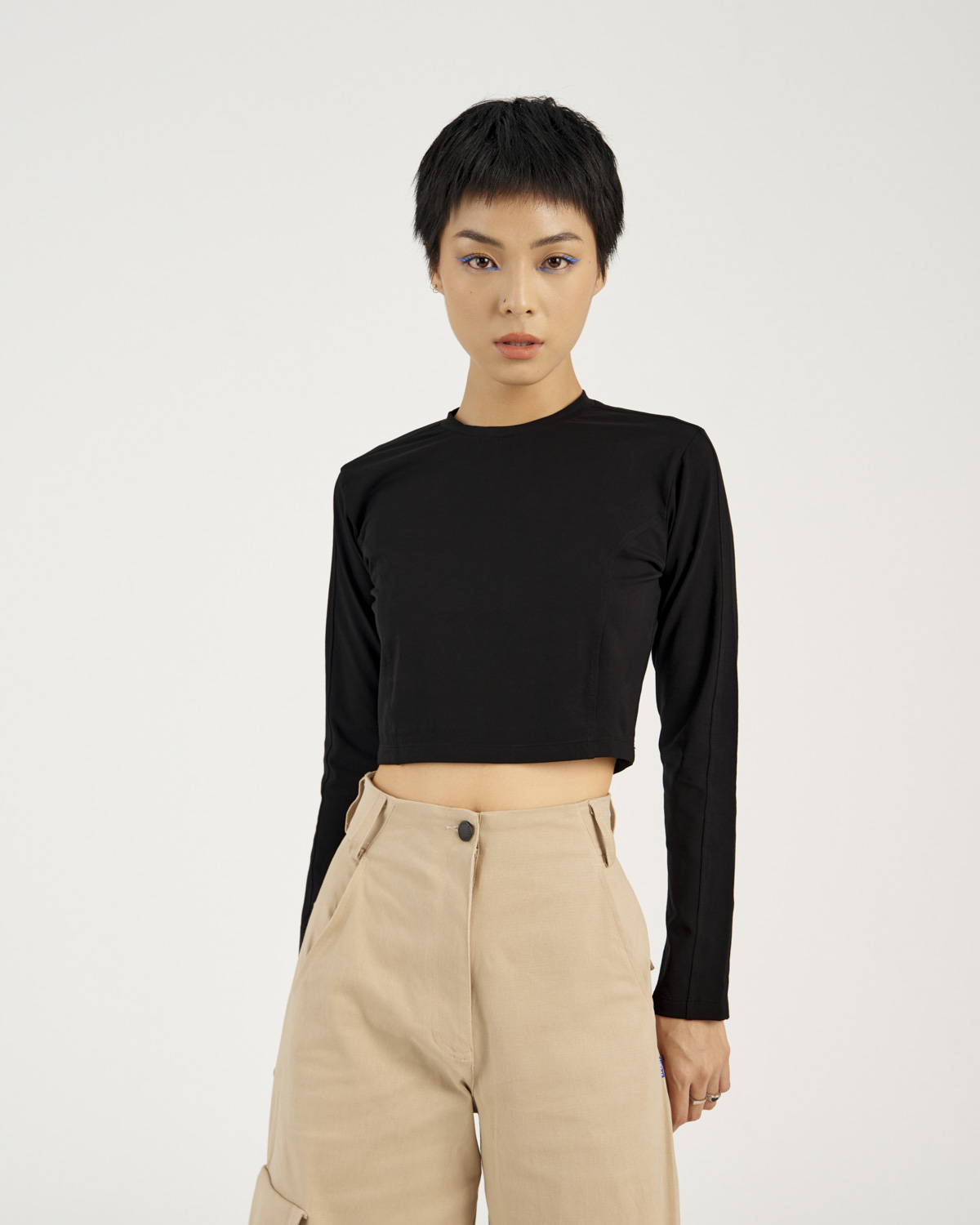 Áo thun Crop top nữ tay dài vải 4 chiều - Karla