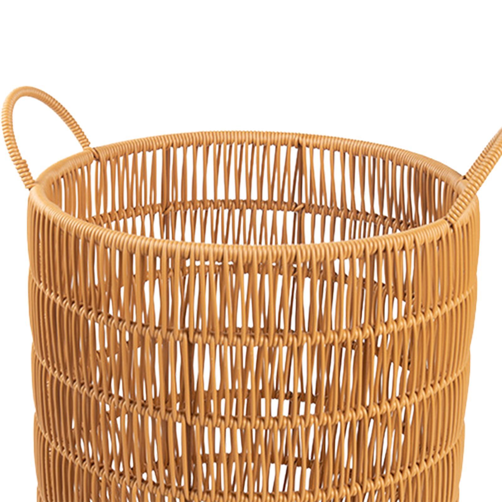 Laundry Woven Basket Bins Blanket Basket Toys Bin with Handles Decorative Basket Wicker Baskets Toys Storage Organizer for Nursery Dorm Home