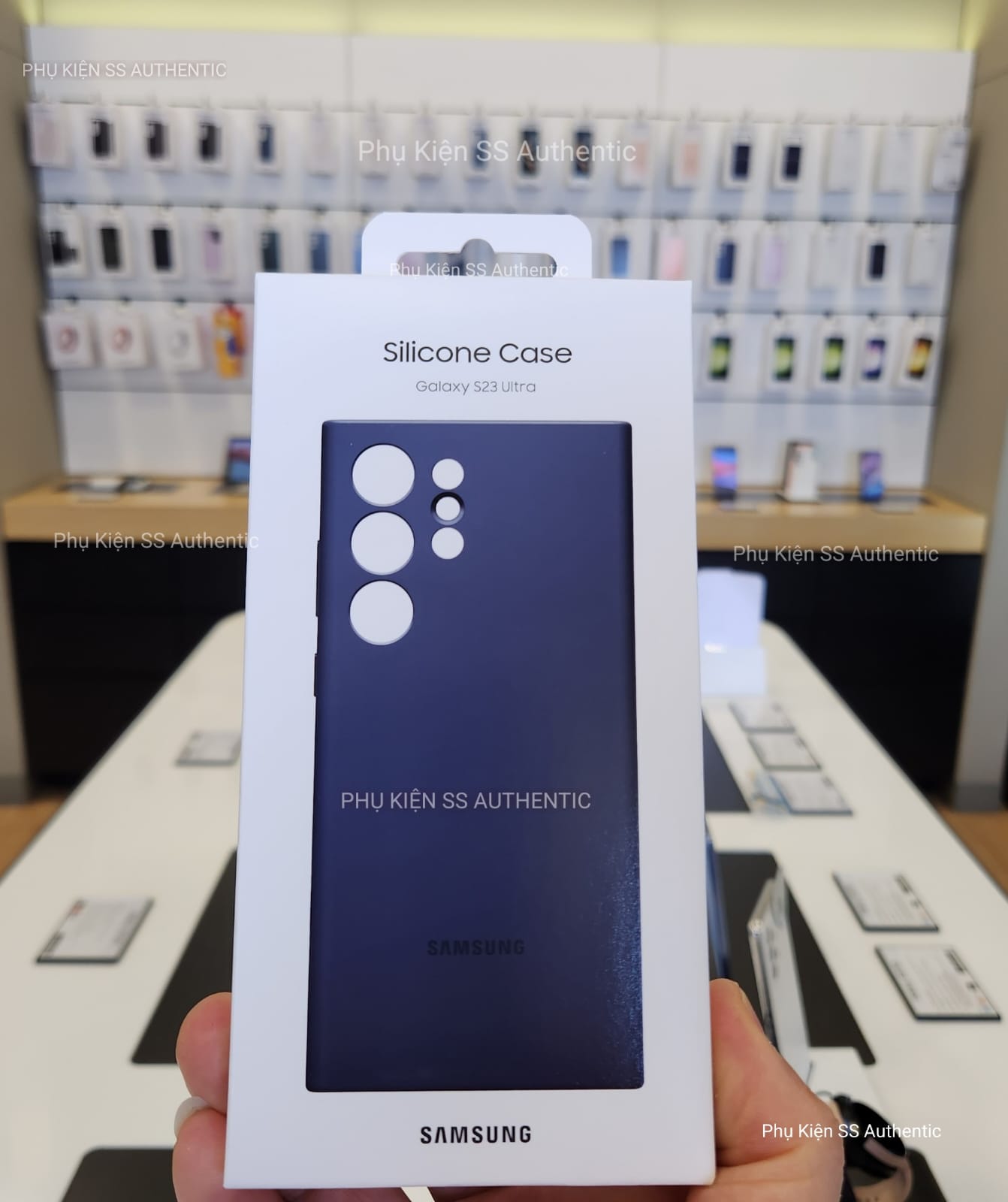 Ốp Samsung Silicone S23 Ultra màu Xanh Navy - Hàng chính hãng