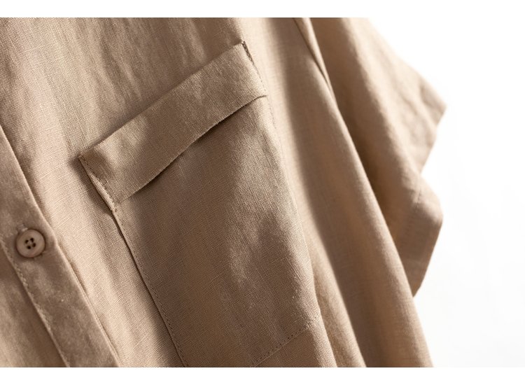 Đầm linen suông dáng dài, Đầm sơ mi nữ ngắn tay kèm dây thắt eo nhiều màu lựa chọn ARCTIC HUNTER AH75
