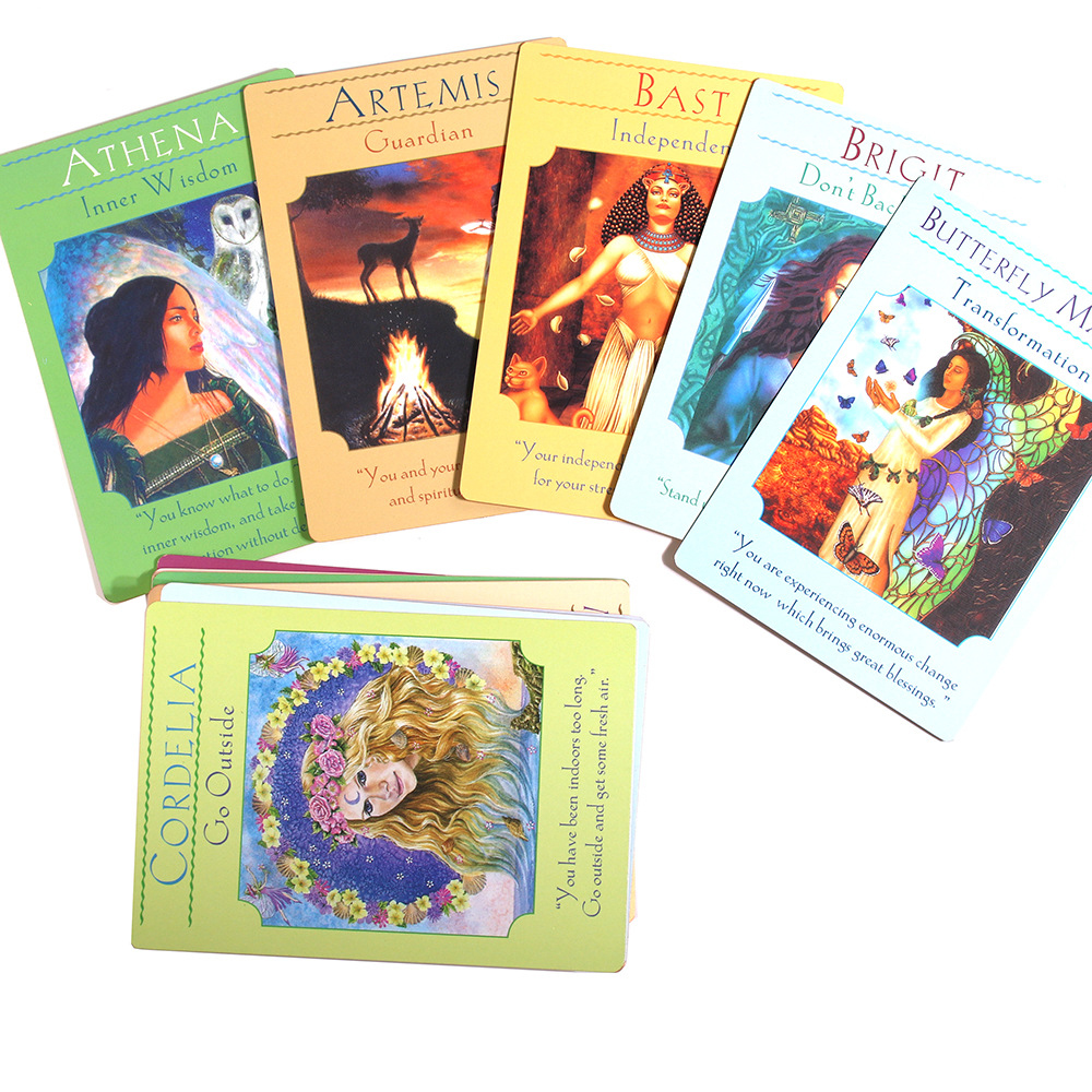 [Mạ Cạnh Size Gốc] Bộ bài Goddess Guidance Oracle 44 Lá Bài Hộp Cứng Cao Cấp Kèm Hướng Dẫn
