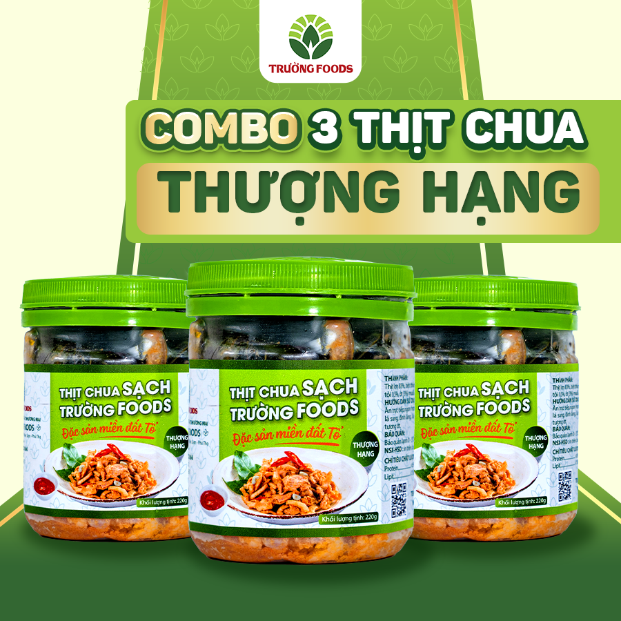 Combo 3 Hộp Thịt Chua Thượng Hạng Trường Foods 180g/Hộp