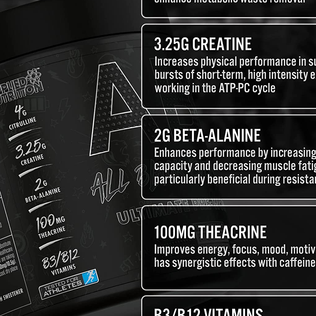 Abe Pre Workout Applied Nutrition Tăng sức mạnh 30 lần dùng