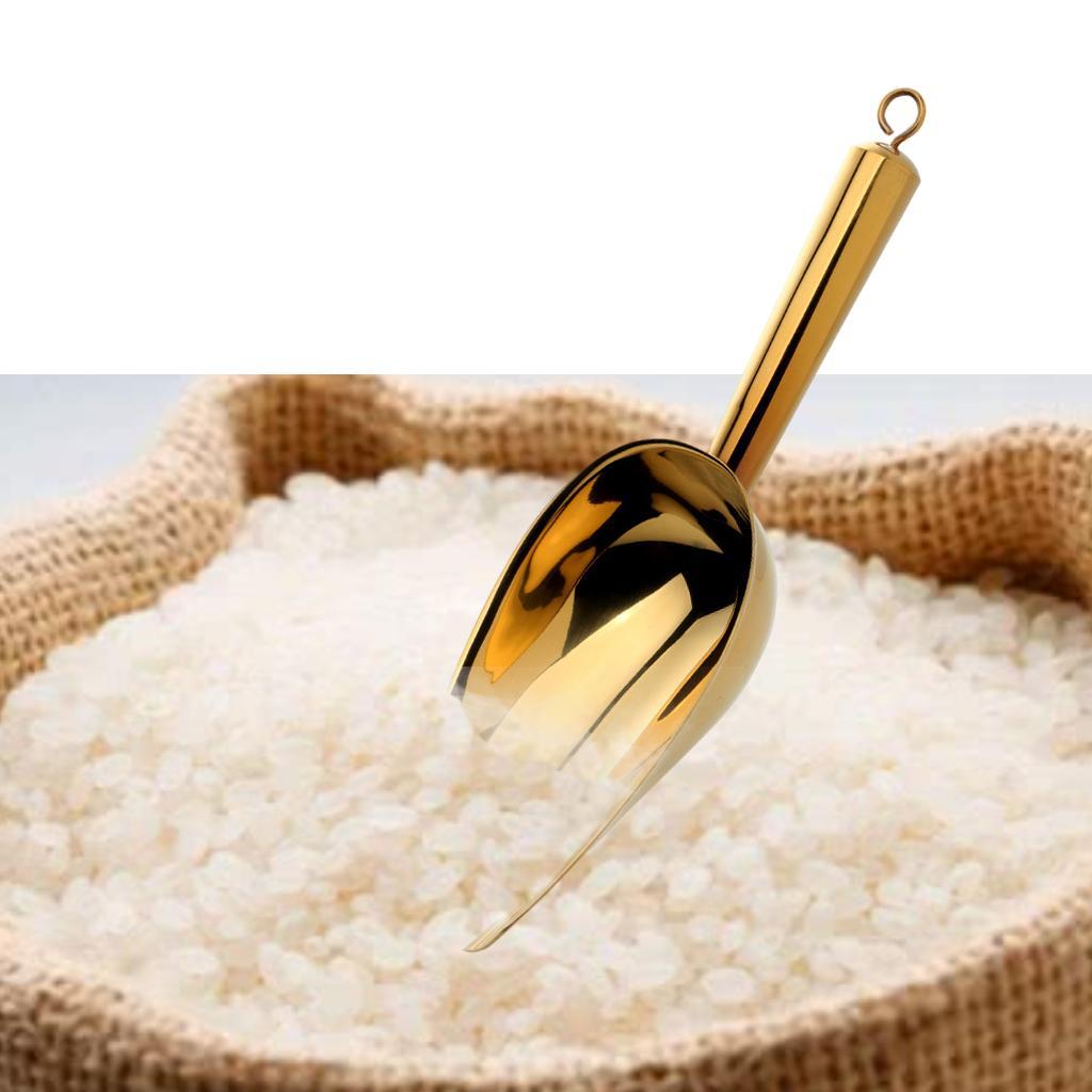 Stainless Steel Food Shovel for Beans Dried Fruit Candy Golden