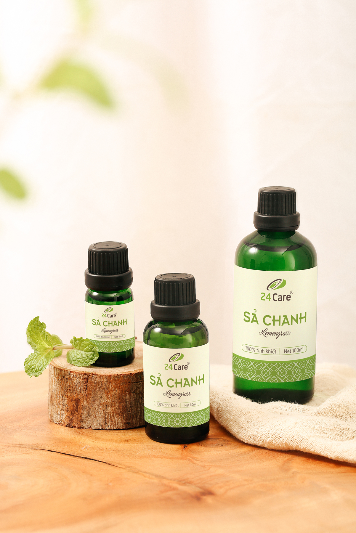 Tinh dầu Sả Chanh 24Care 10ML -  Chiết xuất thiên nhiên, thơm phòng, đuổi muỗi.