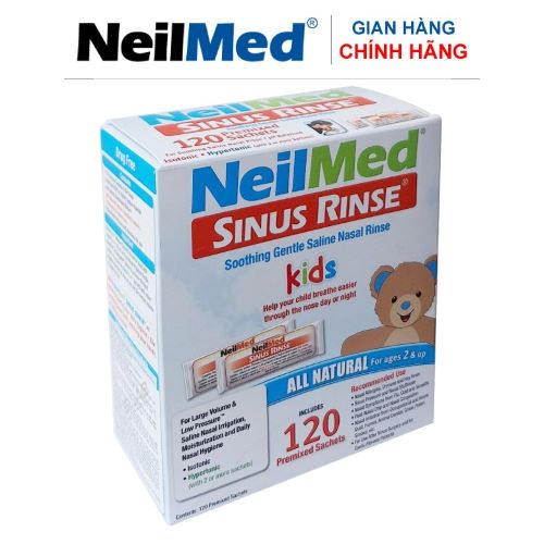 Gói Hỗn Hợp Muối Rửa Mũi Xoang Trẻ Em NeilMed SinusRinse Kids Sachets  (Hộp 120 gói)- Xuất xứ Mỹ