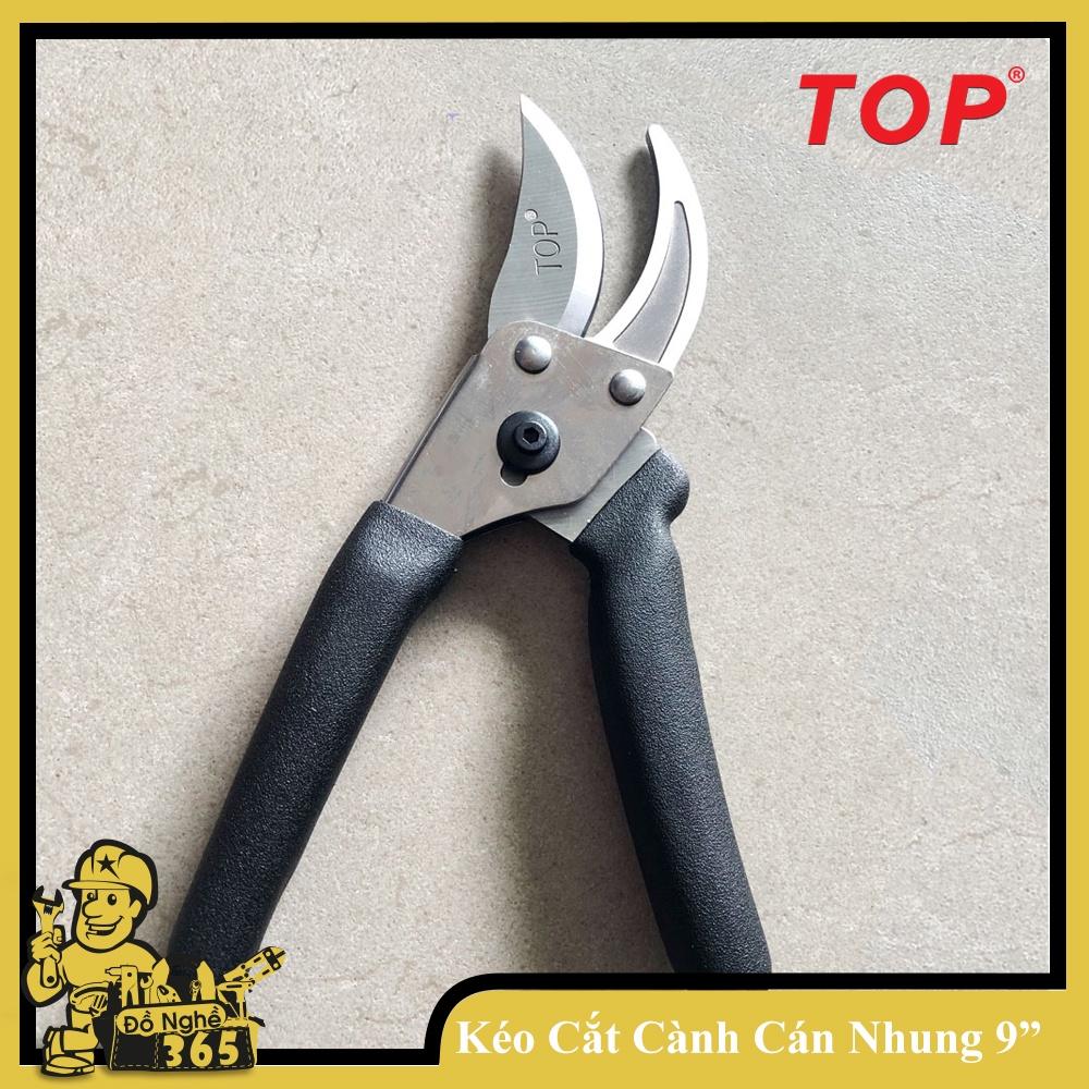Kéo cắt cành 9" mỏ cong cán nhung TOP - 071119-PSD