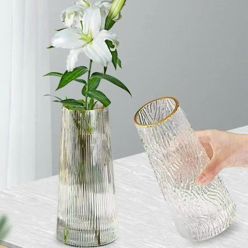 Lọ Hoa Thủy Tinh Trong Suốt &amp; Bình Thủy Tinh Hổ Phách Cắm Hoa Trang Trí Nhà Cửa - HÀNG CHÍNH HÃNG MINIIN