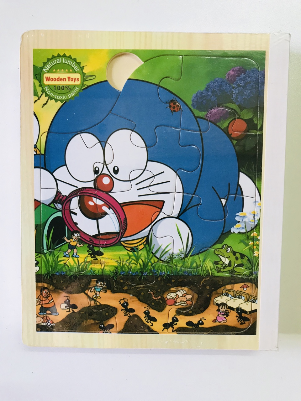 Sách gỗ ghép hình - Combo 2 cuốn sách gỗ ghép hình cho bé 1 tuổi Gnu08