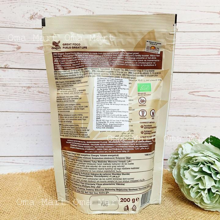 Bột maca hữu cơ Dragon 200g