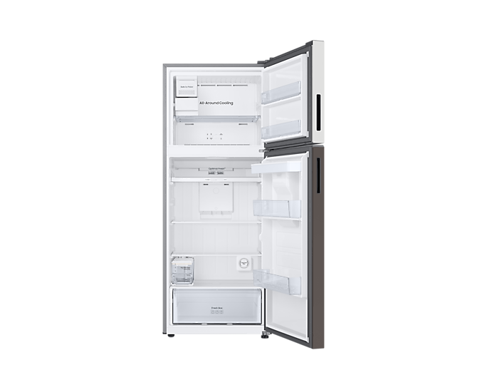 Tủ Lạnh Samsung Bespoke Ngăn Đông Trên 4 Chế Độ Optimal Fresh+ màu Trắng/Nâu 406L RT42CB6784C3SV - Hàng chính hãng