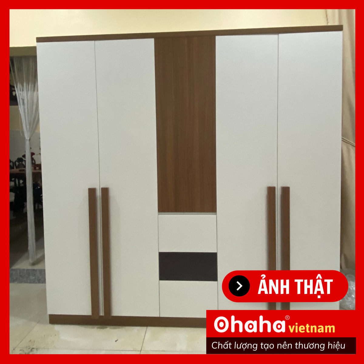 TỦ QUẦN ÁO GỖ CÔNG NGHIỆP CAO CẤP 5 CÁNH OHAHA - TQA039