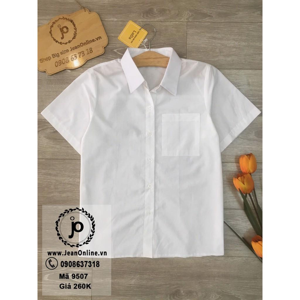 Áo sơ mi trắng tay ngắn bigsize nữ áo sơ mi trắng, sơ mi công sở, thời trang bigsize, thời trang nữ