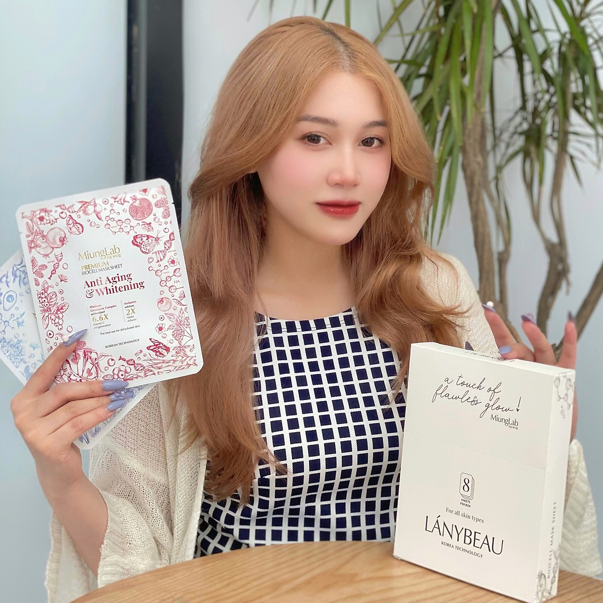 Hộp 8 mặt nạ dưỡng trắng da MiungLab Premium Anti-Aging and Whitening