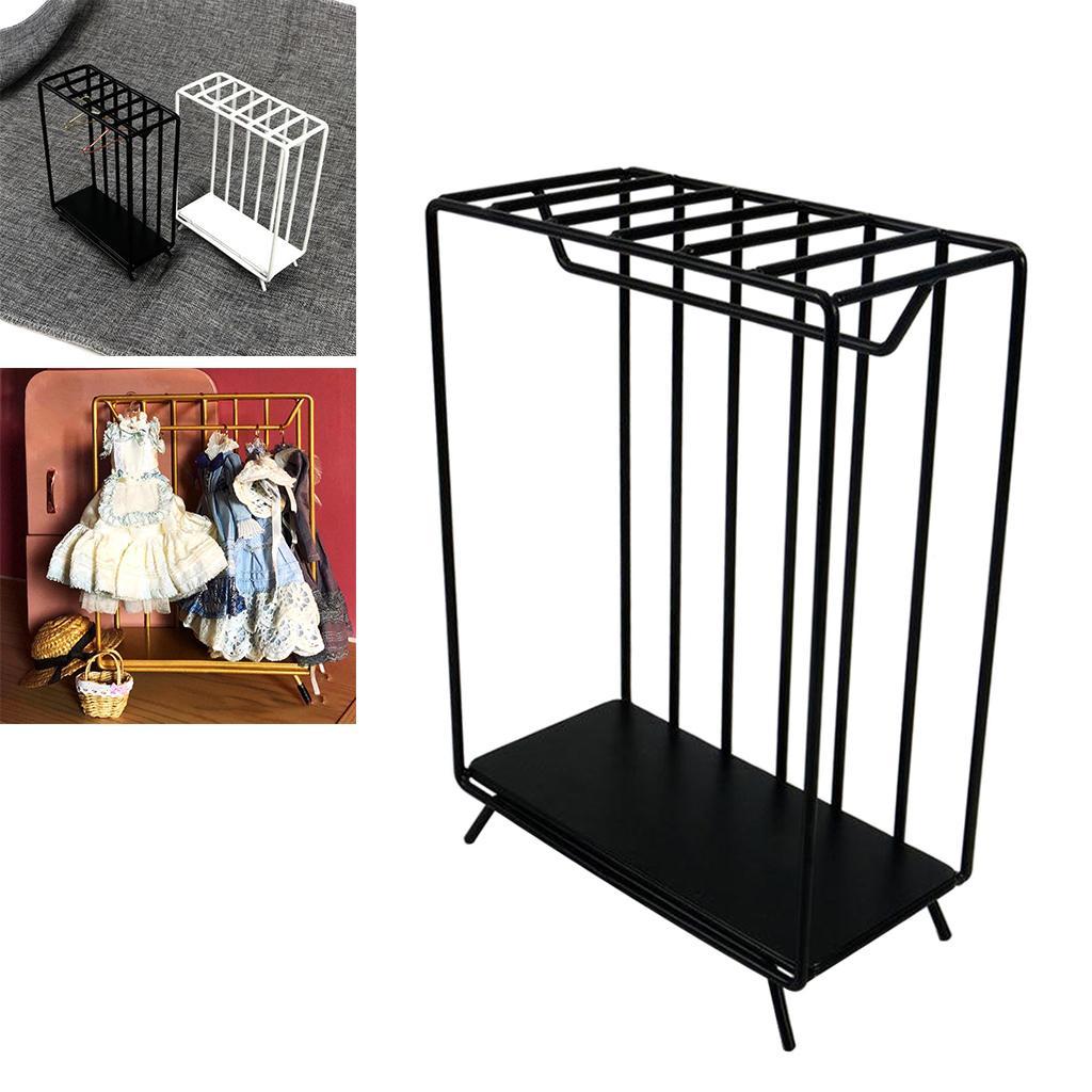 1/6 Dollhouse Mini Metal Clothes Rack Simulation Bedroom Furniture Supplies
