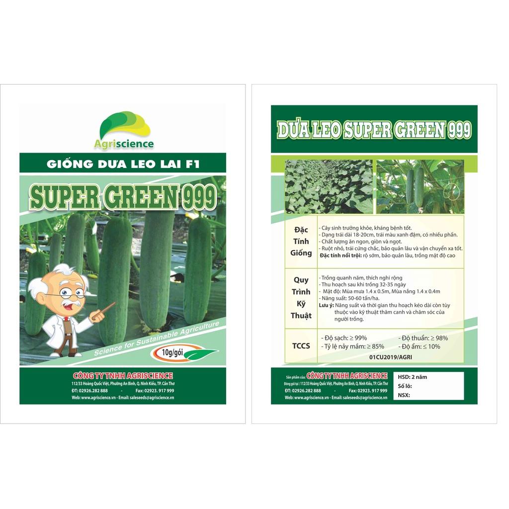 Hạt giống Dưa Leo Lai F1 - Super Green 999 ( 1 gói 10gram hơn 400 hạt )