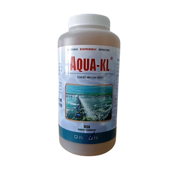 AQUA-KL - Vi sinh HẠ PHÈN, KHỬ KIM LOẠI NẶNG trong ao nuôi thủy sản - Chai 1 lít