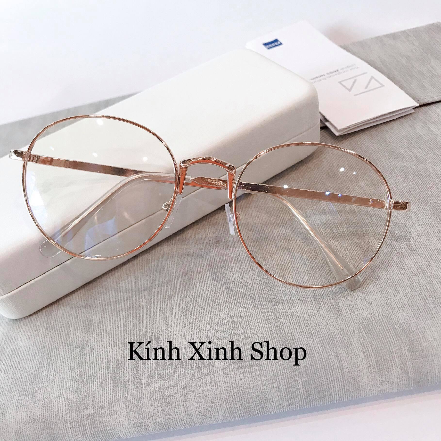 Kính Giả Cận, Gọng Kính Cận Nam Nữ Mắt Tròn Gọng Hợp Kim Không Độ Hàn Quốc - Kính Xinh Shop