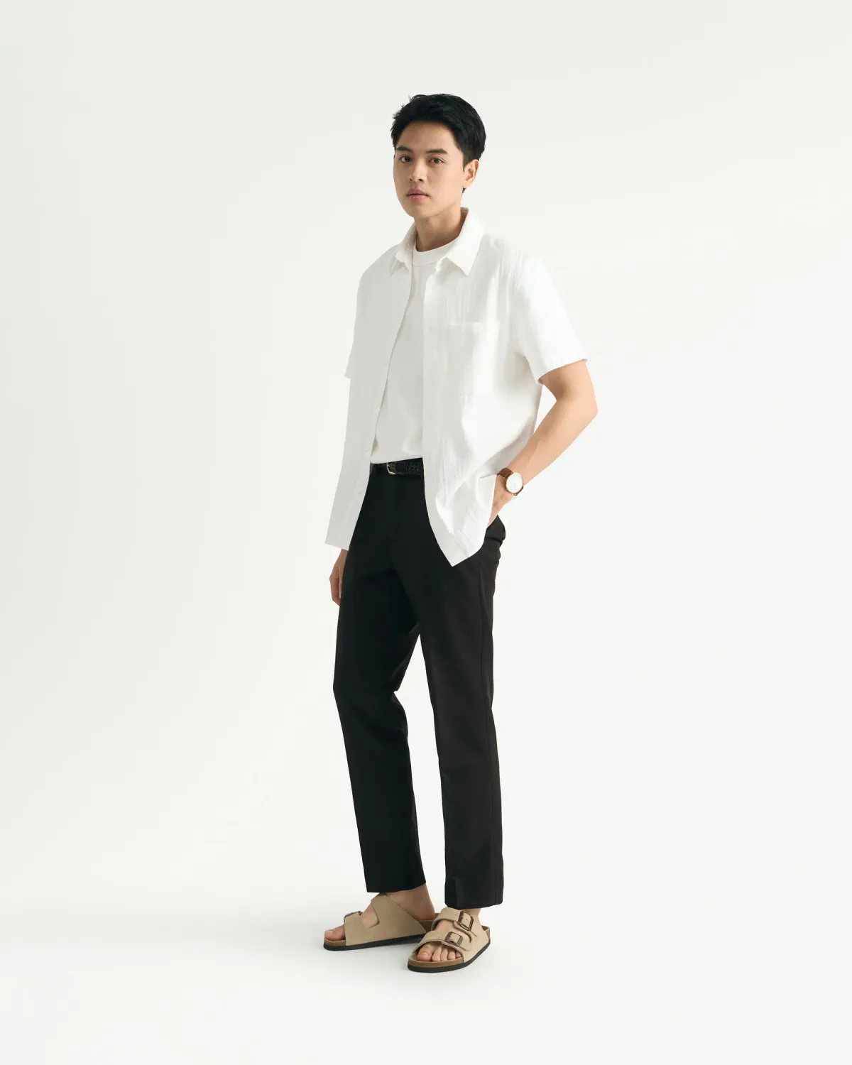 Quần vải / Quần tây nam màu đen Form slim - RT 10S25PFO005 | ROUTINE CÀ MAU