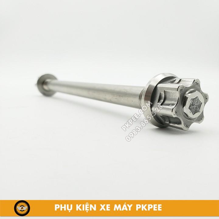 Combo Cốt Inox Bánh Xe Trước, Sau Găn Wave, Dream, Sirius, Exciter, Winner, Raider, Satria Kèm Tán Inox
