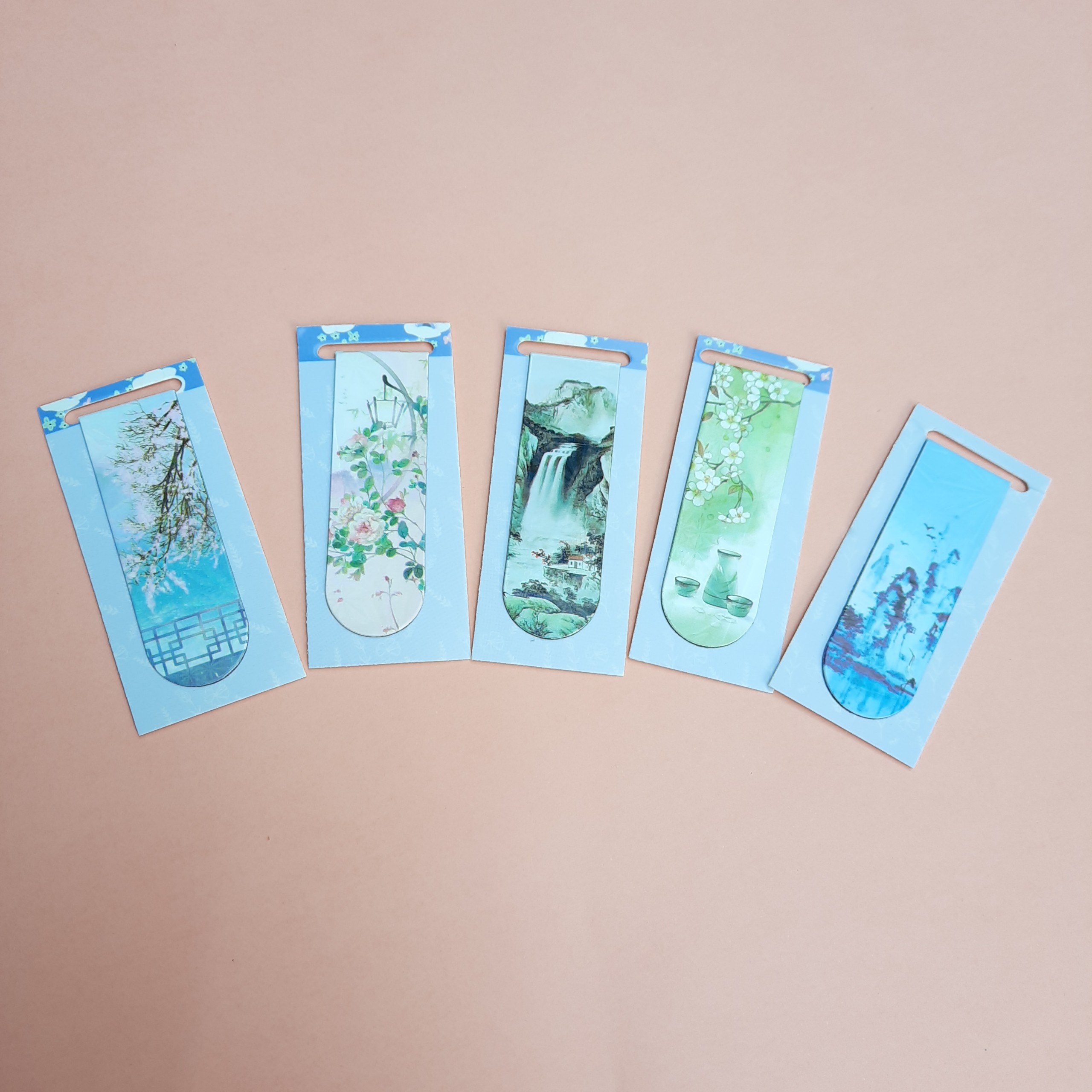 Combo 5 Bookmark Nam Châm Đánh Dấu Sách - Phong Cảnh Cổ Trang (Mẫu Ngẫu Nhiên)