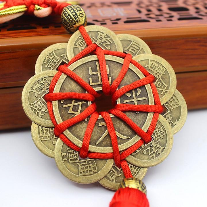 Dây Treo Xe Ô tô Đồng Tiền Xu Hoa Mai