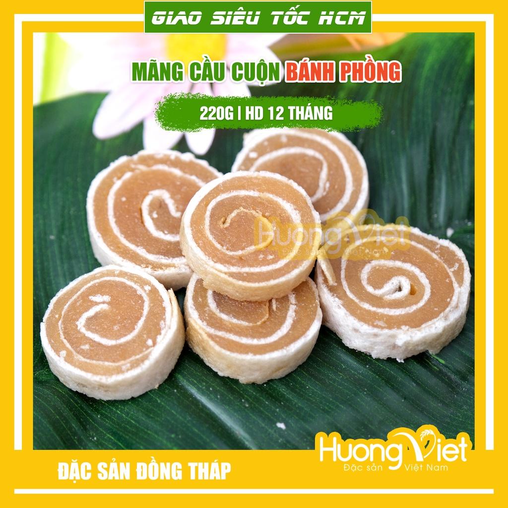 Kẹo mãng cầu, mứt mãng cầu cuộn bánh tráng hộp 220g, đặc sản Đồng Tháp