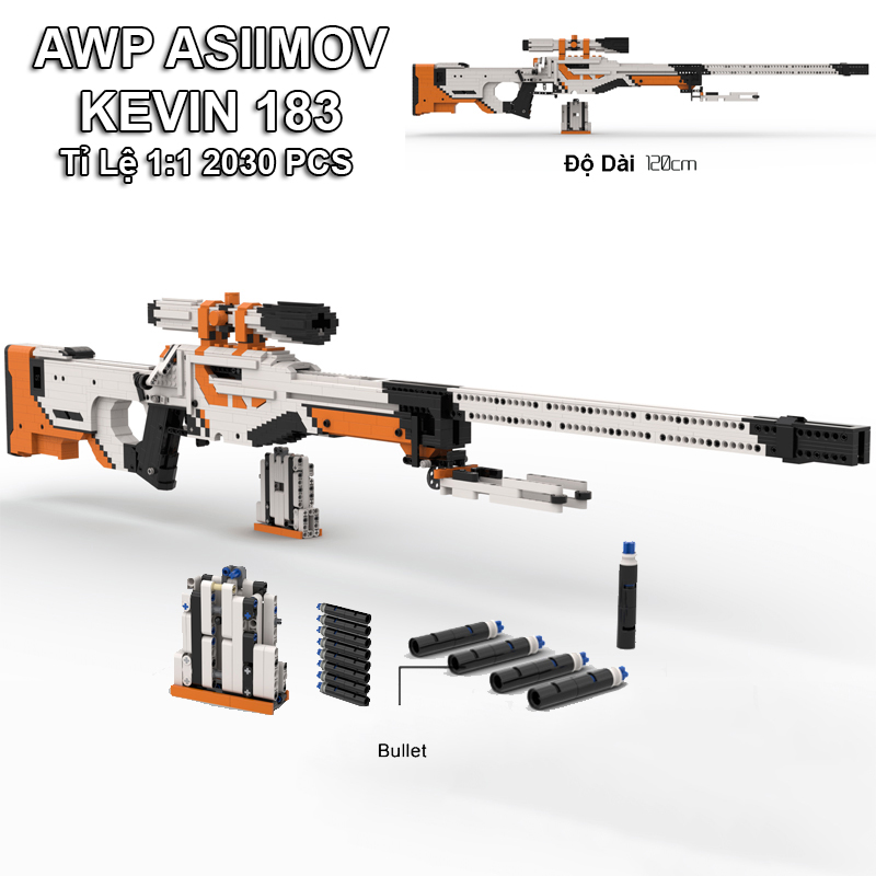 Đồ Chơi Lắp Ghép Xếp Hình Mô Hình AWP Asiimov 2030+ Mảnh Ghép,Bản Thiết Kế Tiêu Chuẩn Kevin183.Đồ Chơi Thông Minh Cho Bé