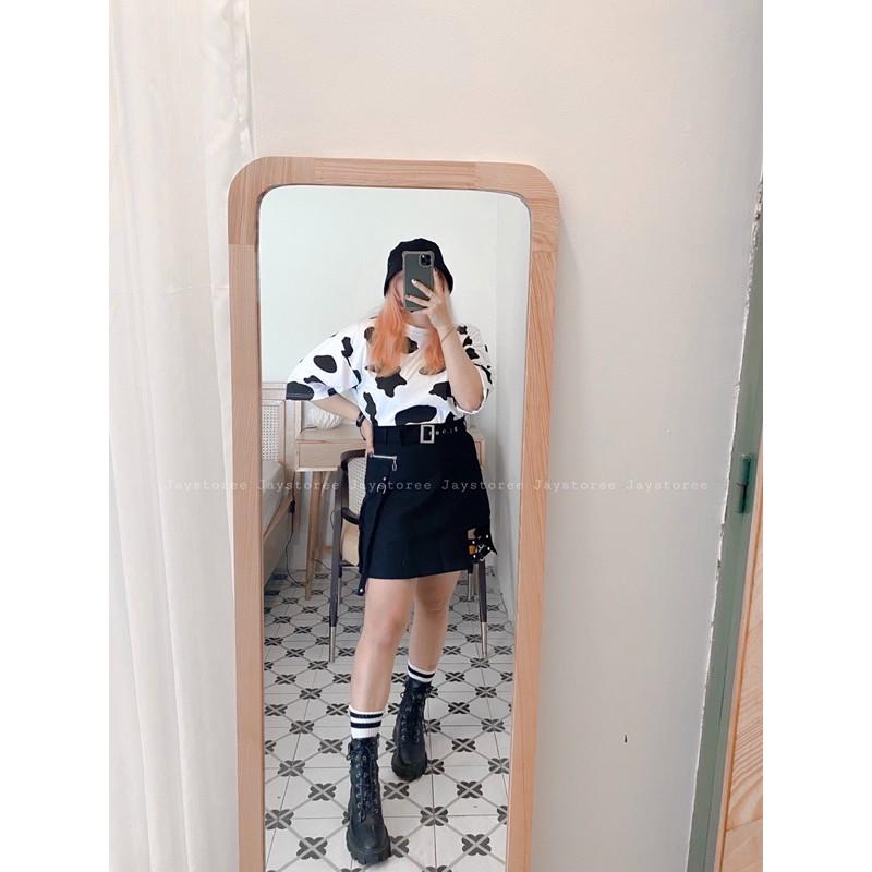 Áo Thun Tay Lỡ Unisex BÒ SỮA màu TRẮNG /Nam nữ unisex ️ Jaystoree Kiểu áo phông cổ tròn form rộng