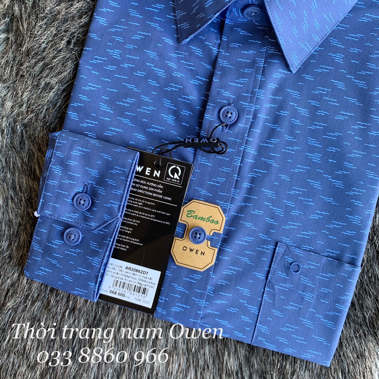 OWEN - Áo sơ mi dài tay Owen REGULAR FIT 20862 chất sợi tre