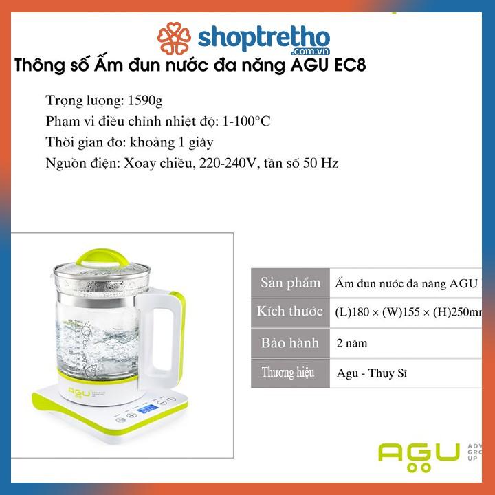 Bình đun nước hâm sữa tiệt trùng 3in1 AGU EC8 (bằng thủy tinh)