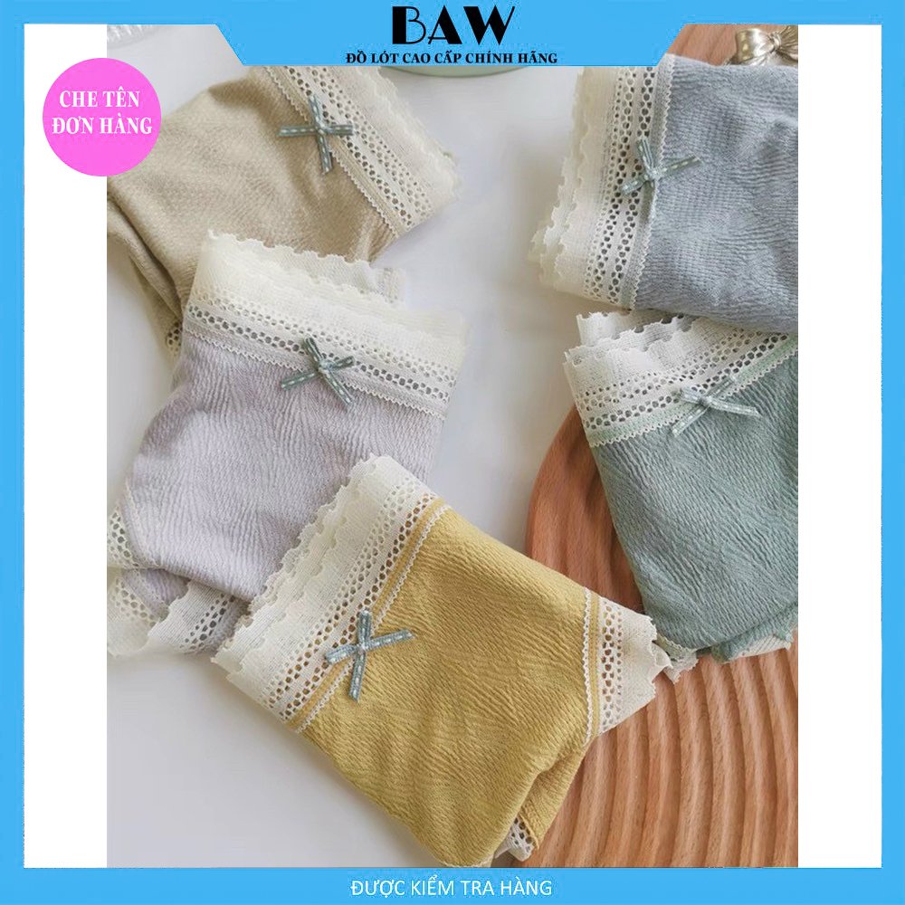 Quần Lót Nữ, Bộ 5 Quần Lót Ren Nữ Cao Cấp Mềm Mịn Hàng Thương Gia, Quần Lót Nữ Kháng Khuẩn, Quần Lót Nữ Co Giãn Tốt Thương Hiệu Baw Mã QLM88