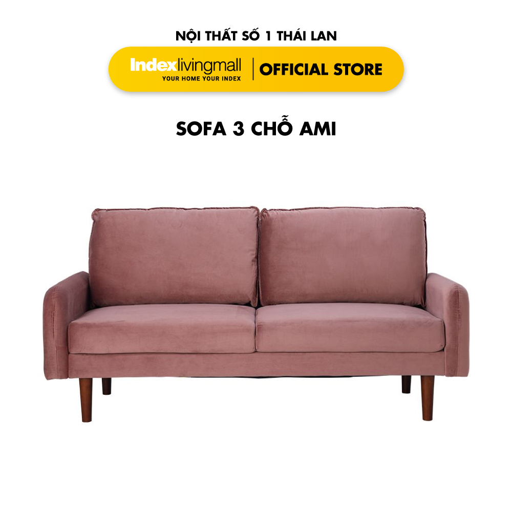 Sofa 3 Chỗ AMI Chất liệu vải nhung Thiết kế hiện đại phù hợp cho mọi không gian | Index Living Mall | Nhập khẩu Thái Lan