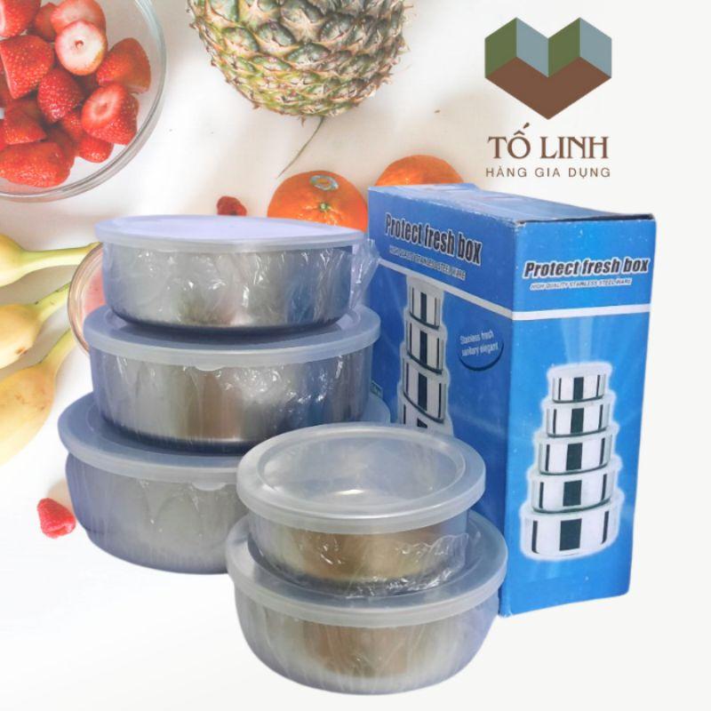 BỘ 5 THỐ INOX 5 CÁI CAO CẤP CÓ NẮP ĐẬY TIỆN LỢI