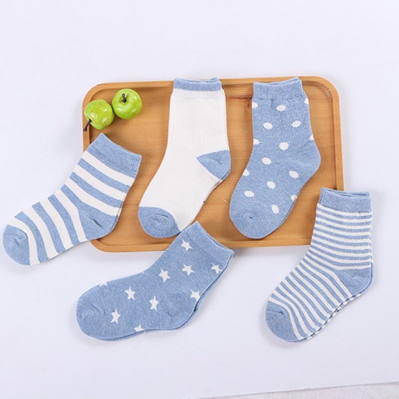 Set 5 đôi tất cotton mềm mại dài từ 0-1-3-6 tuổi 7-16cm