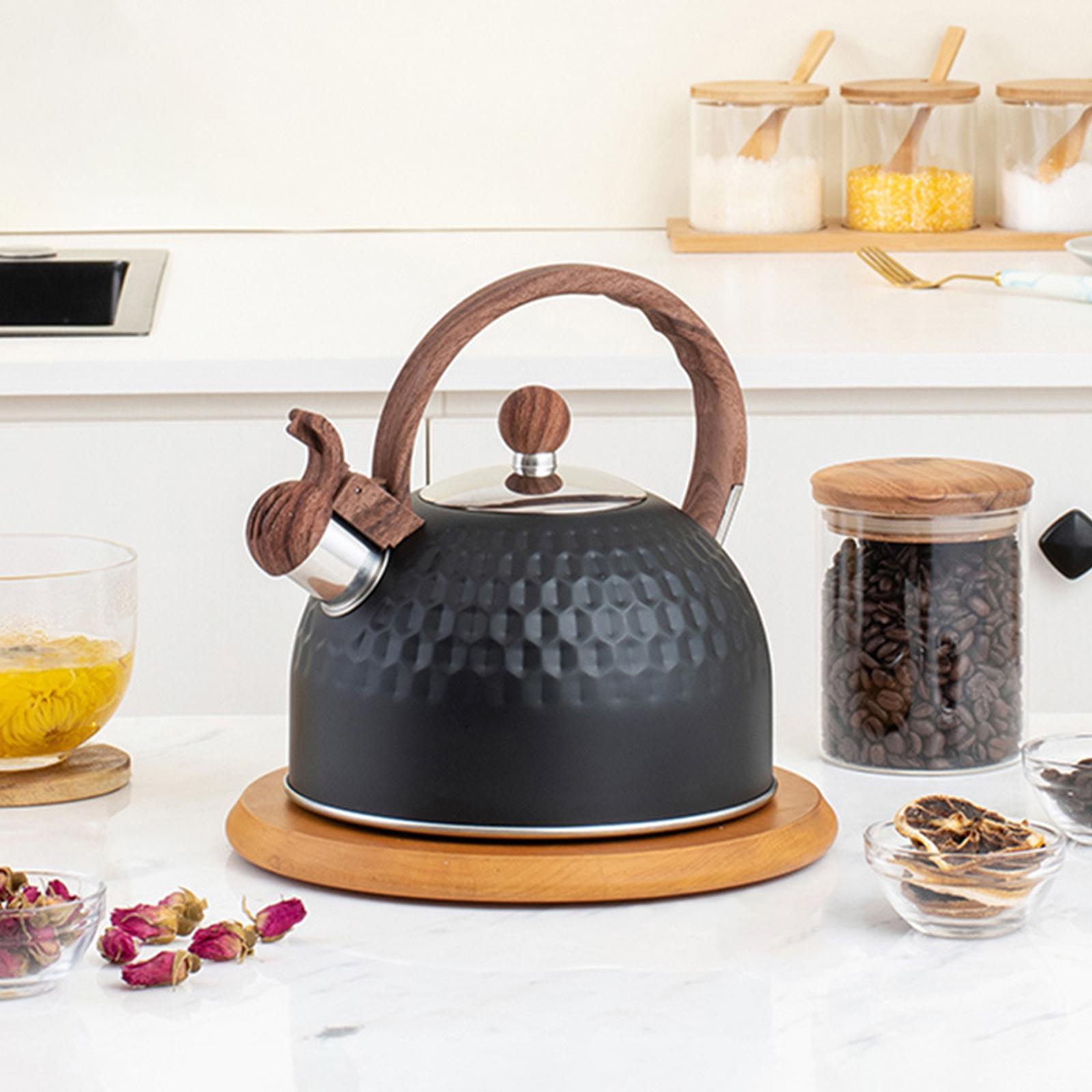 Whistling Tea Kettle 2.5L Supplies Top Kettle Hammer Pattern W/Handle Large Capacity Tea Pot Teakettle for Stovetop Cooker Kitchen Stoves