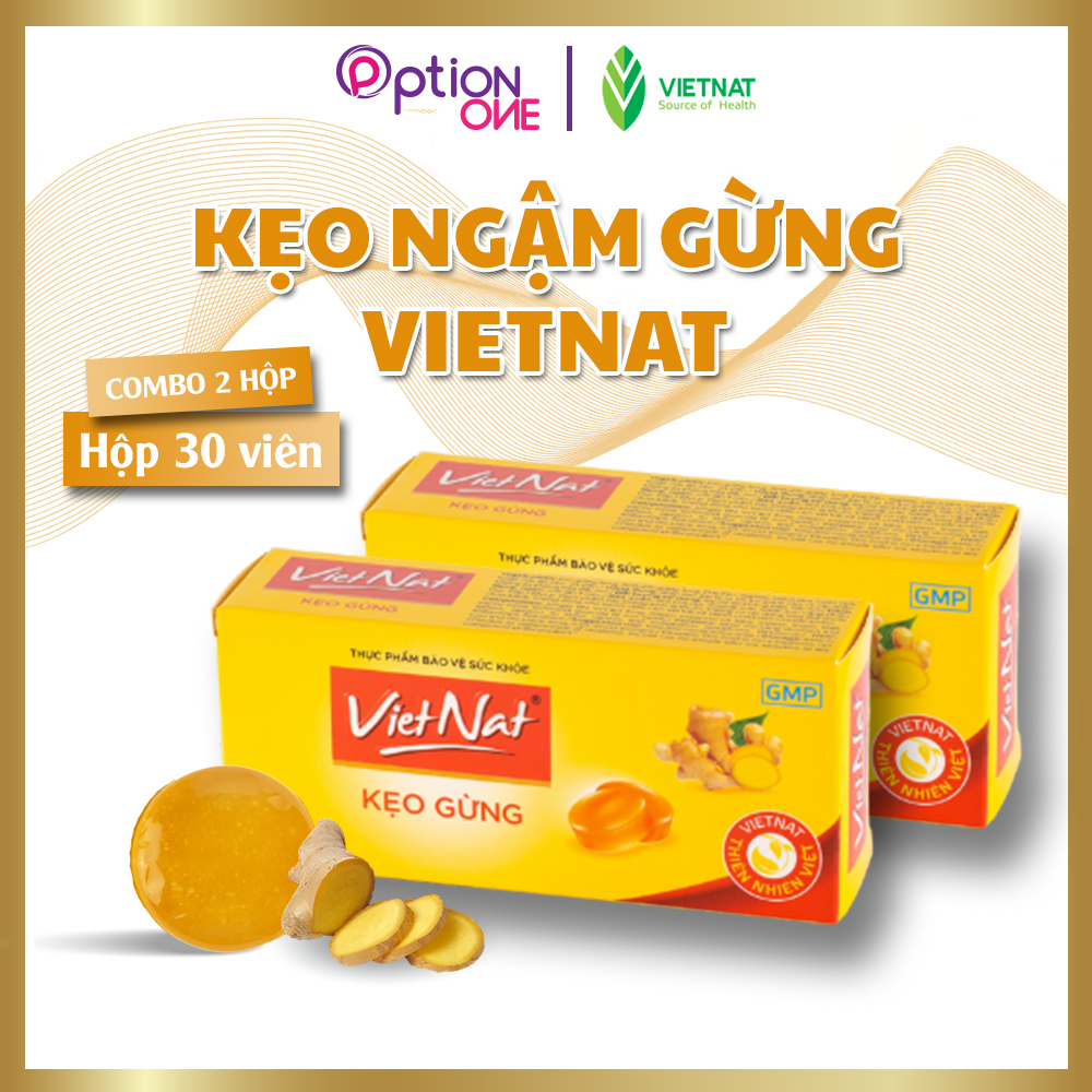 Kẹo ngậm gừng Vietnat hỗ trợ tiêu hóa giảm cảm cúm - 30 viên/ hộp