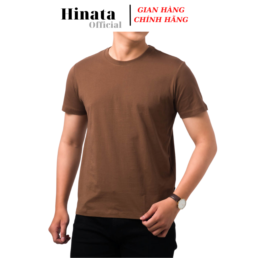 Áo Thun Nam Gold Rhino Trơn Cổ Tròn, Áo Phông Nam Basic 100 Cotton Cao Cấp Hàng Hiệu Đẹp Thoáng Mát Tay Ngắn Màu Nâu
