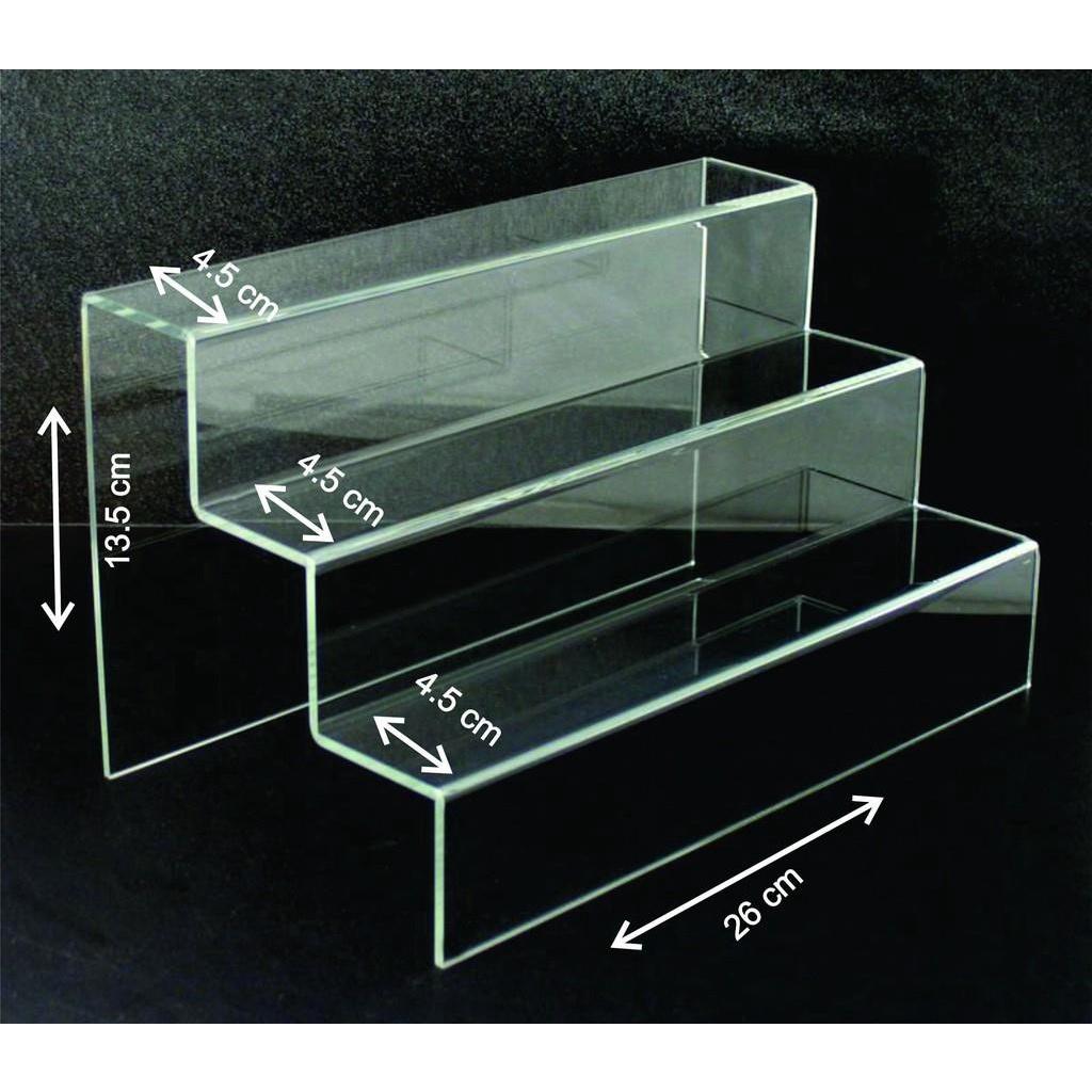 Kệ Mica trưng bày sản phẩm , mô hình, quà tặng nhiều tầng WCF, figure dạng bậc thang - Đỏ