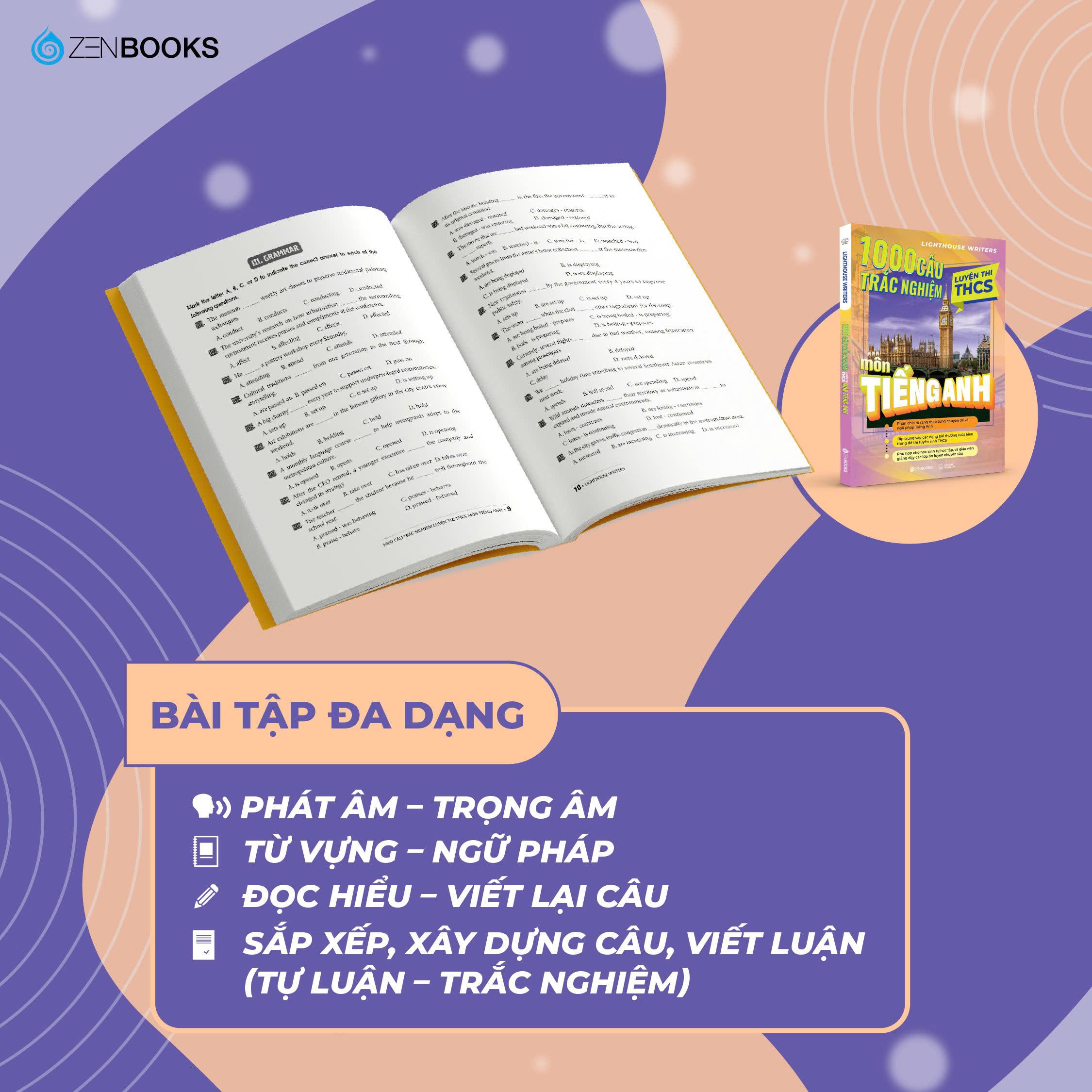 Sách - 1000 Câu Trắc Nghiệm Luyện Thi THCS Môn Tiếng Anh