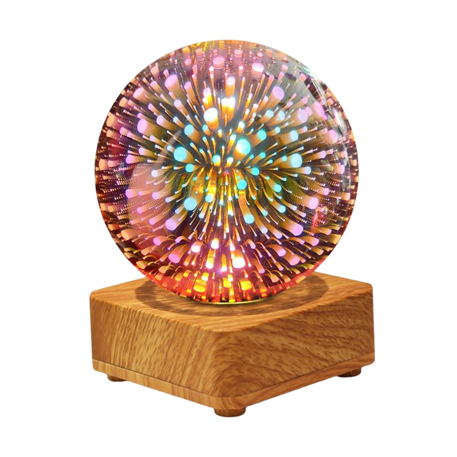 USB Powered LED 3D Glass Ball Night Light for Holiday Christmas Party Decor