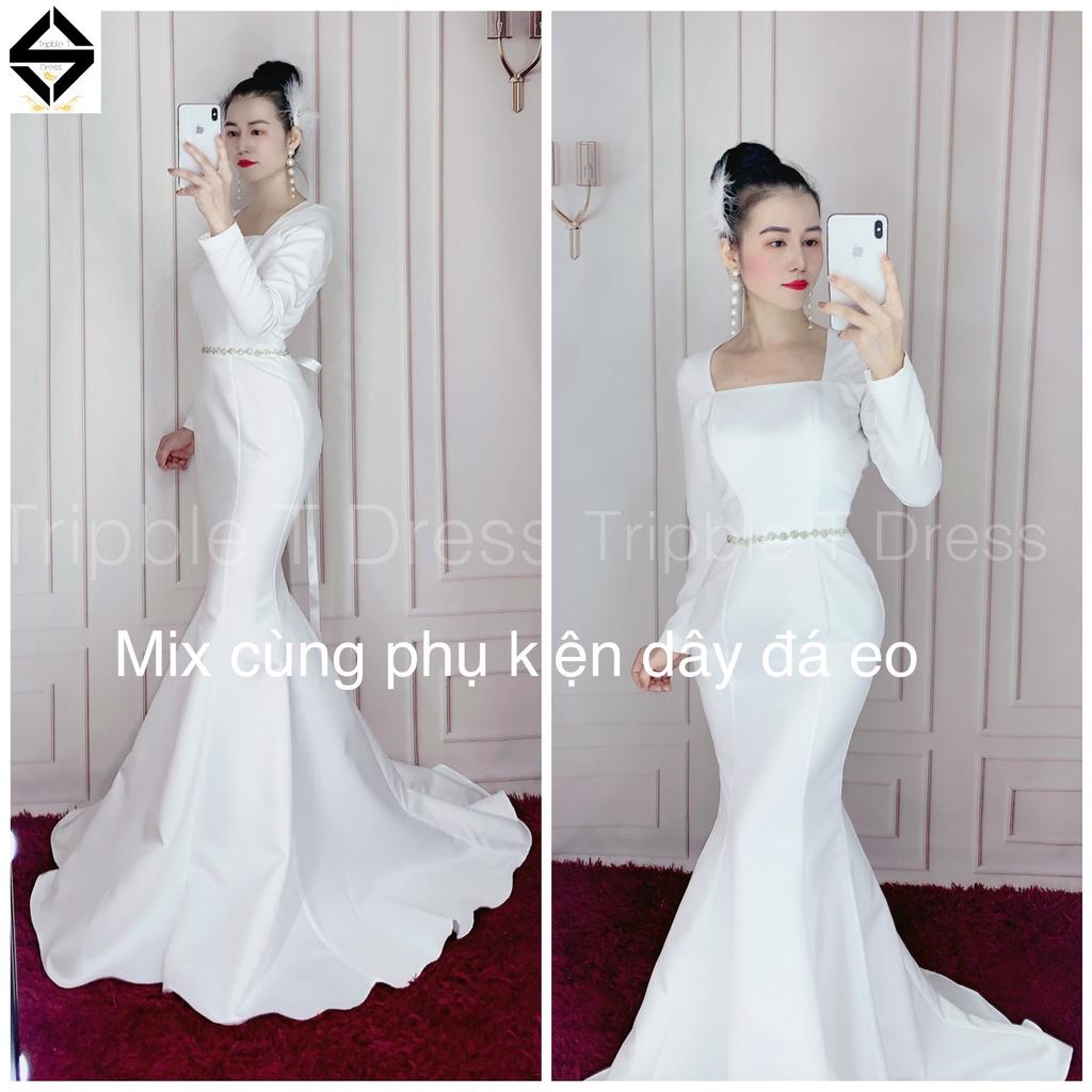 Phụ kiện thời trang dây đai đá eo phối kèm váy đầm dự tiệc sang trọng TRIPBLE T DRESS