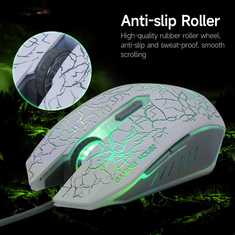 6D Optical Wired Gaming Mouse Game-level Optical Engine Colorful Breathing Light 4-gear Adjustable DPI Ergonomic Mouse