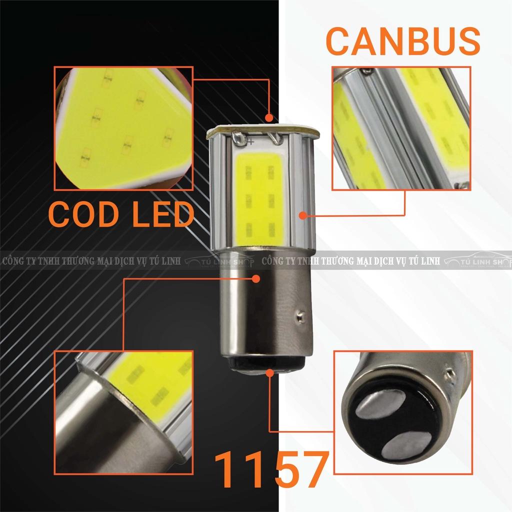 Đèn LED đui 1156( BA15S, P21W ), 1157 S25 12V COB 4 mặt cho đèn hậu, đèn phanh, đèn lùi, đèn xi nhan ô tô xe máy