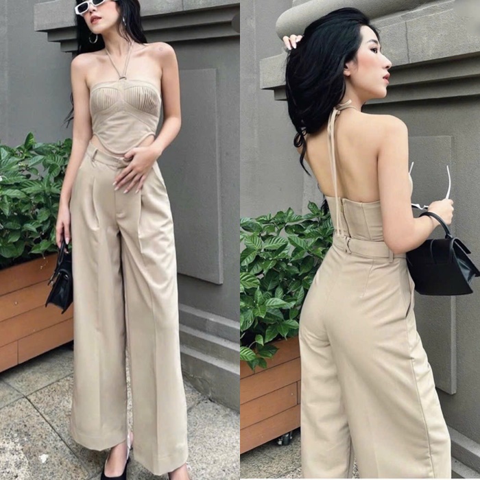 SET ÁO CROPTOP ỐNG DÂY YẾM ÔM BODY + QUẦN TÂY DÀI ỐNG RỘNG LƯNG CAO SUÔNG TRƠN ĐI TIỆC ĐI BIỂN DẠO PHỐ ĐI CHƠI