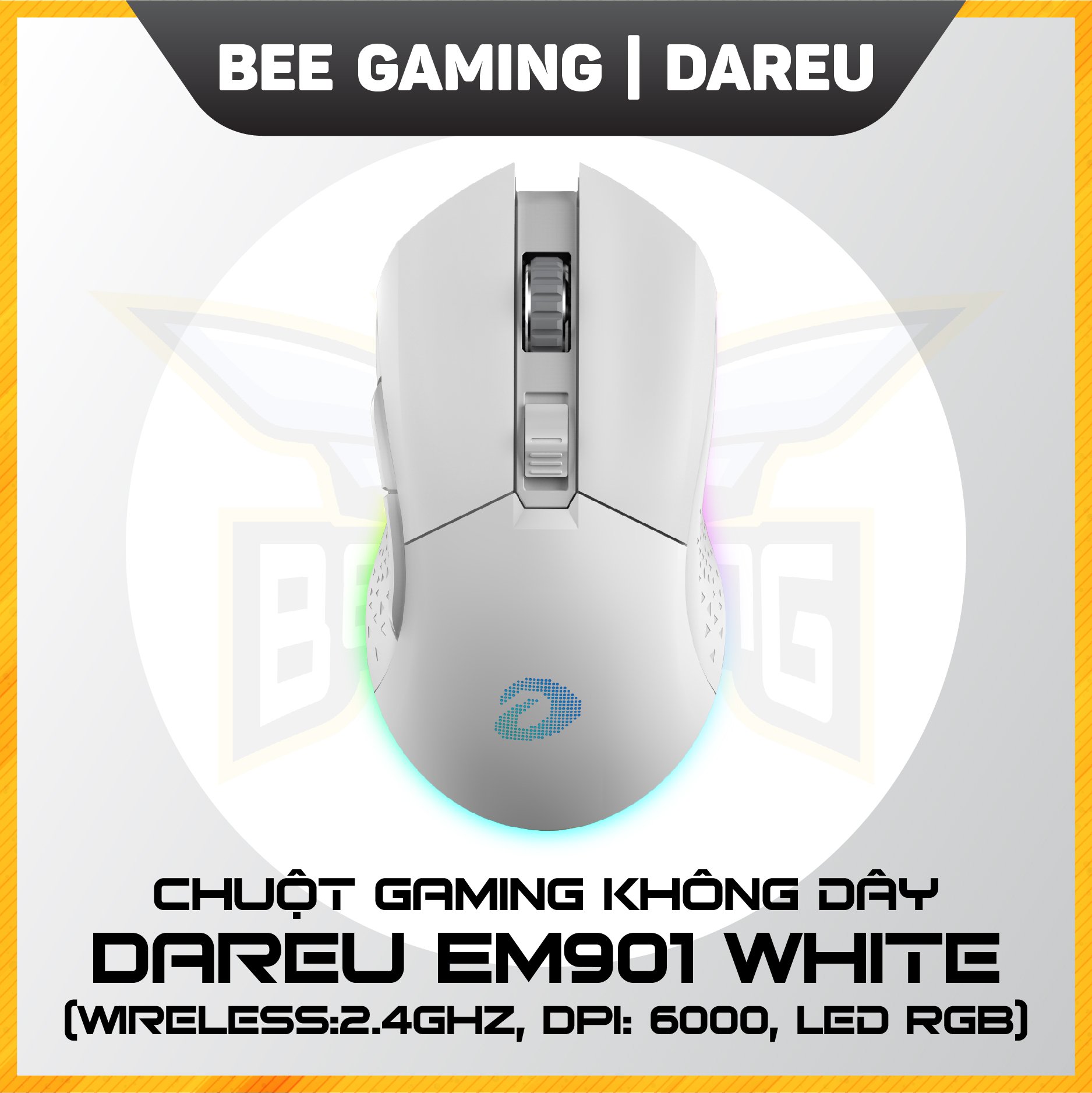 Chuột gaming không dây chính hãng Dareu - EM901/EM901x (6000 DPI / Wireless 2.4Ghz / Dock sạc)