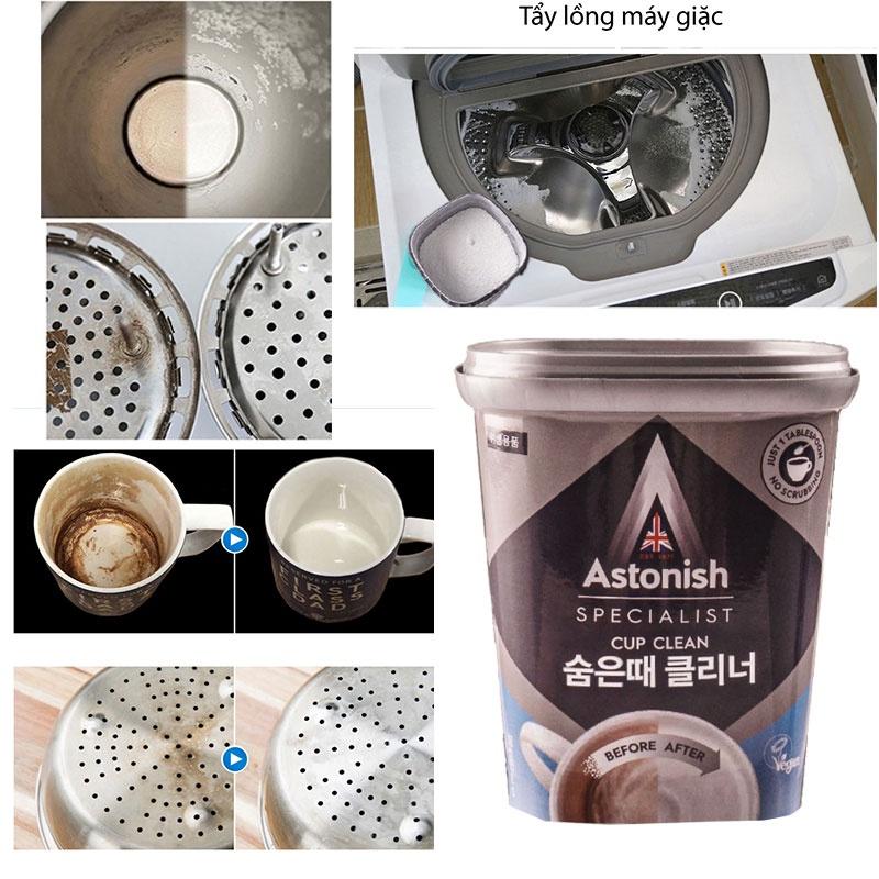 Bột tẩy đa năng Astonish thương hiệu Anh tẩy vết ố vàng bám trên chén bát thông cống và vệ sinh lòng máy giặt C9630 350g
