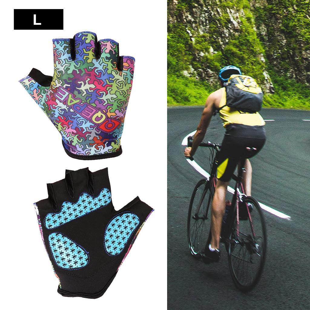 2x Cycling Half Finger Short Gloves Fingerless Bike Outdoor M/L/XL L
